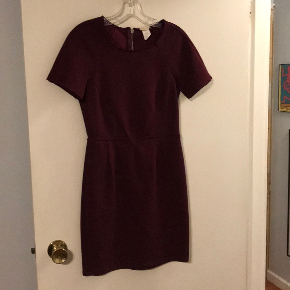 One Clothing burgundy short sleeve dress